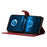For iPhone 17e / 16e Leather Case Wallet Stand Phone Cover with Handy Strap - Red - 2