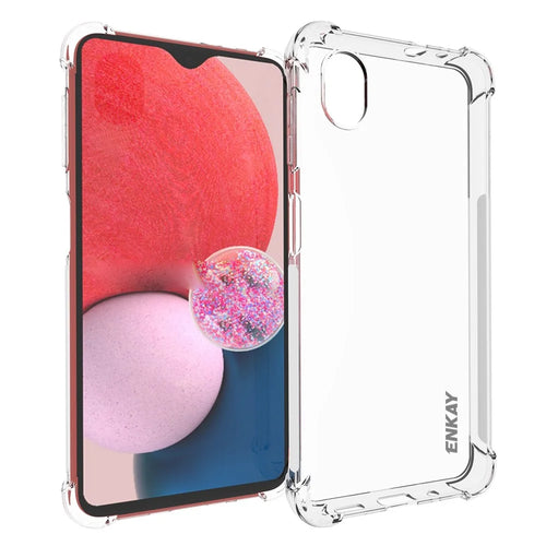 ENKAY HAT PRINCE For Samsung Galaxy A23e / A23 5G (Japanese Version) Soft TPU Air Cushion Clear Phone Case Anti-slip Strip Edge Scratch-Resistant Back Cover - 1