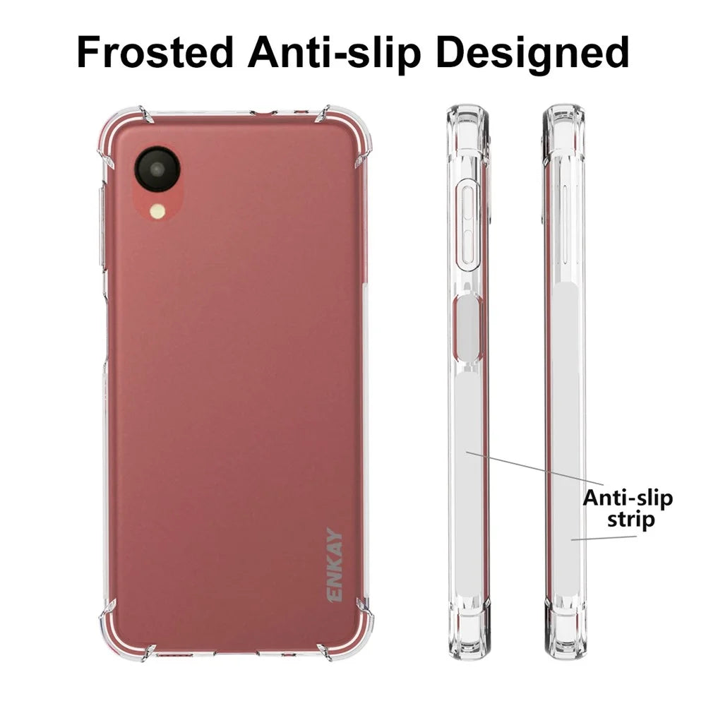 ENKAY HAT PRINCE For Samsung Galaxy A23e / A23 5G (Japanese Version) Soft TPU Air Cushion Clear Phone Case Anti-slip Strip Edge Scratch-Resistant Back Cover - 4