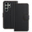 For Samsung Galaxy S23 Ultra Leather Case Wallet Stand Solid Color Anti Drop Phone Cover - Black - 1