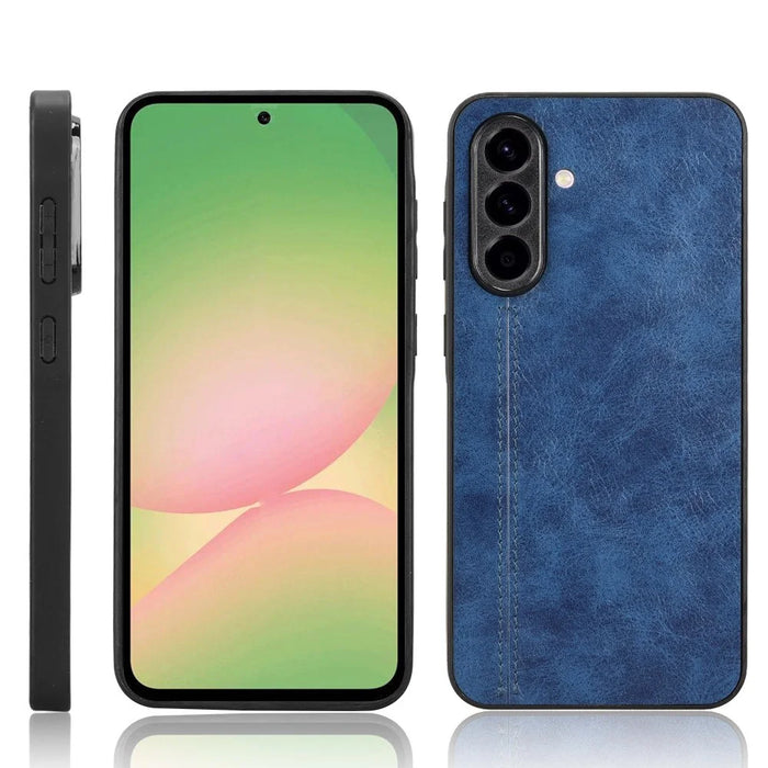 For Samsung Galaxy A56 5G Case Leather + TPU + PC Phone Cover Stitching Line - Blue - 6