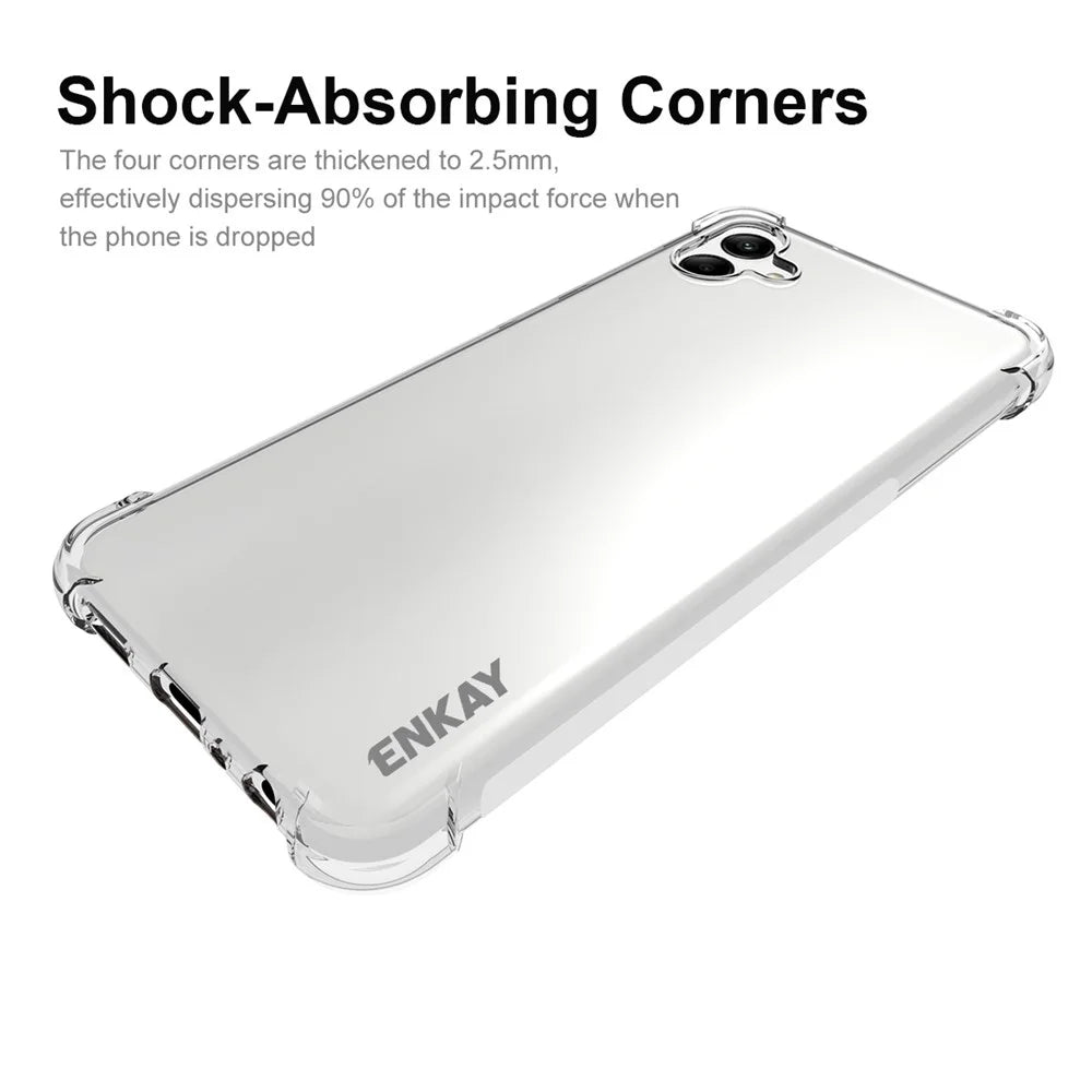 ENKAY HAT PRINCE For Samsung Galaxy A04 4G (164.4 x 76.3 x 9.1 mm) Soft TPU Transparent Case Reinforced Corners Anti-slip Strip Edge Protective Phone Cover - 2