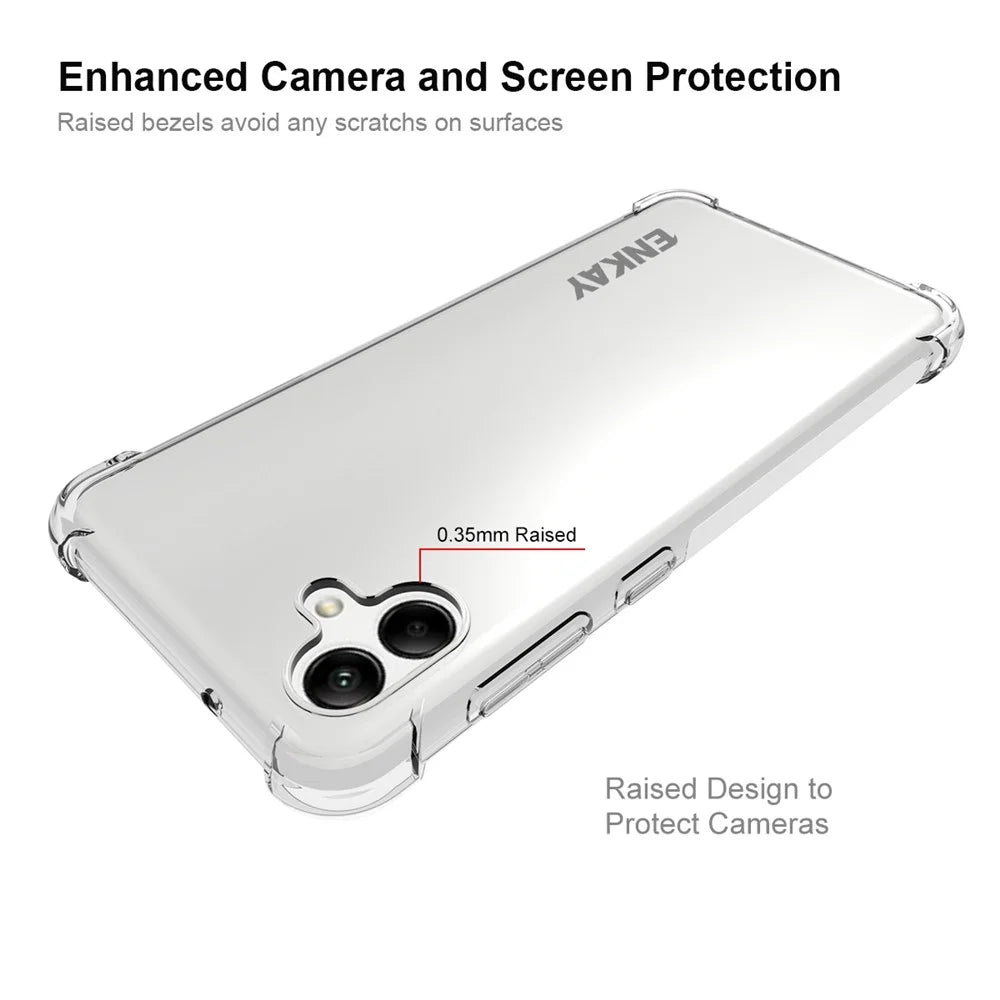 ENKAY HAT PRINCE For Samsung Galaxy A04 4G (164.4 x 76.3 x 9.1 mm) Soft TPU Transparent Case Reinforced Corners Anti-slip Strip Edge Protective Phone Cover - 3
