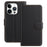 For iPhone 15 Pro Leather Case Wallet Stand Solid Color Anti Drop Phone Cover - Black - 1