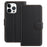 For iPhone 15 Pro Max Leather Case Wallet Stand Solid Color Anti Drop Phone Cover - Black - 1