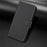 For iPhone 15 Pro Max Leather Case Wallet Stand Solid Color Anti Drop Phone Cover - Black - 7