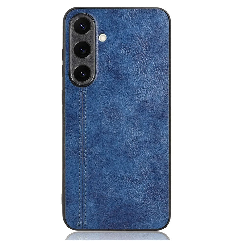 For Samsung Galaxy S25 Case Leather + TPU + PC Phone Cover Stitching Line - Blue - 2