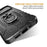 Slide Camera Protection PC + TPU Case for iPhone 14, Kickstand Full Coverage Phone Cover with Tempered Glass Screen Film - Black - 6