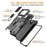Slide Camera Protection PC + TPU Case for iPhone 14, Kickstand Full Coverage Phone Cover with Tempered Glass Screen Film - Black - 7