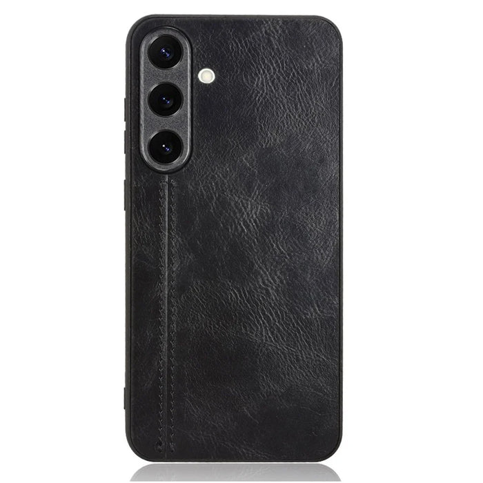For Samsung Galaxy S25+ Case Leather + TPU + PC Phone Cover Stitching Line - Black - 2