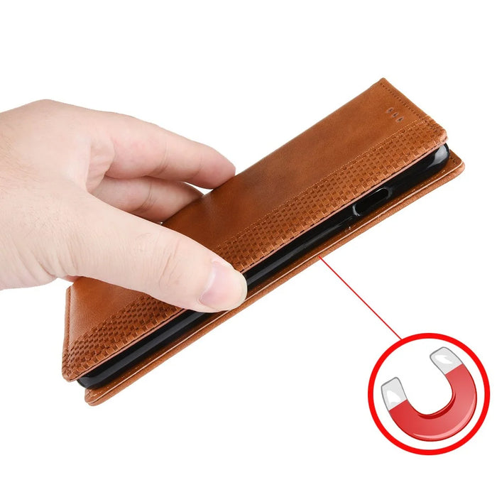 For Realme 14 Pro 5G Case Wallet Stand Retro Texture Leather Phone Cover - Brown - 5