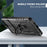 Slide Camera Protection Kickstand Case for iPhone 14 Pro, Tempered Glass Film Full Coverage PC + TPU Shockproof Phone Cover - Black - 3