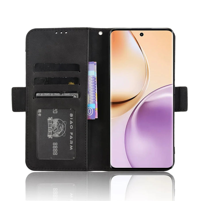 For Realme 14 Pro 5G Leather Case Phone Wallet Cover with Multiple Card Slots - Black - 3