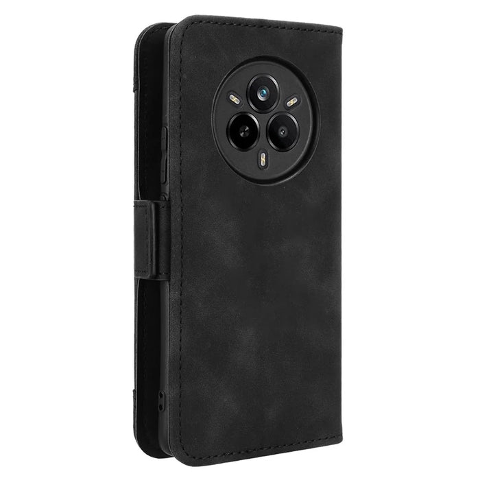 For Realme 14 Pro 5G Leather Case Phone Wallet Cover with Multiple Card Slots - Black - 7