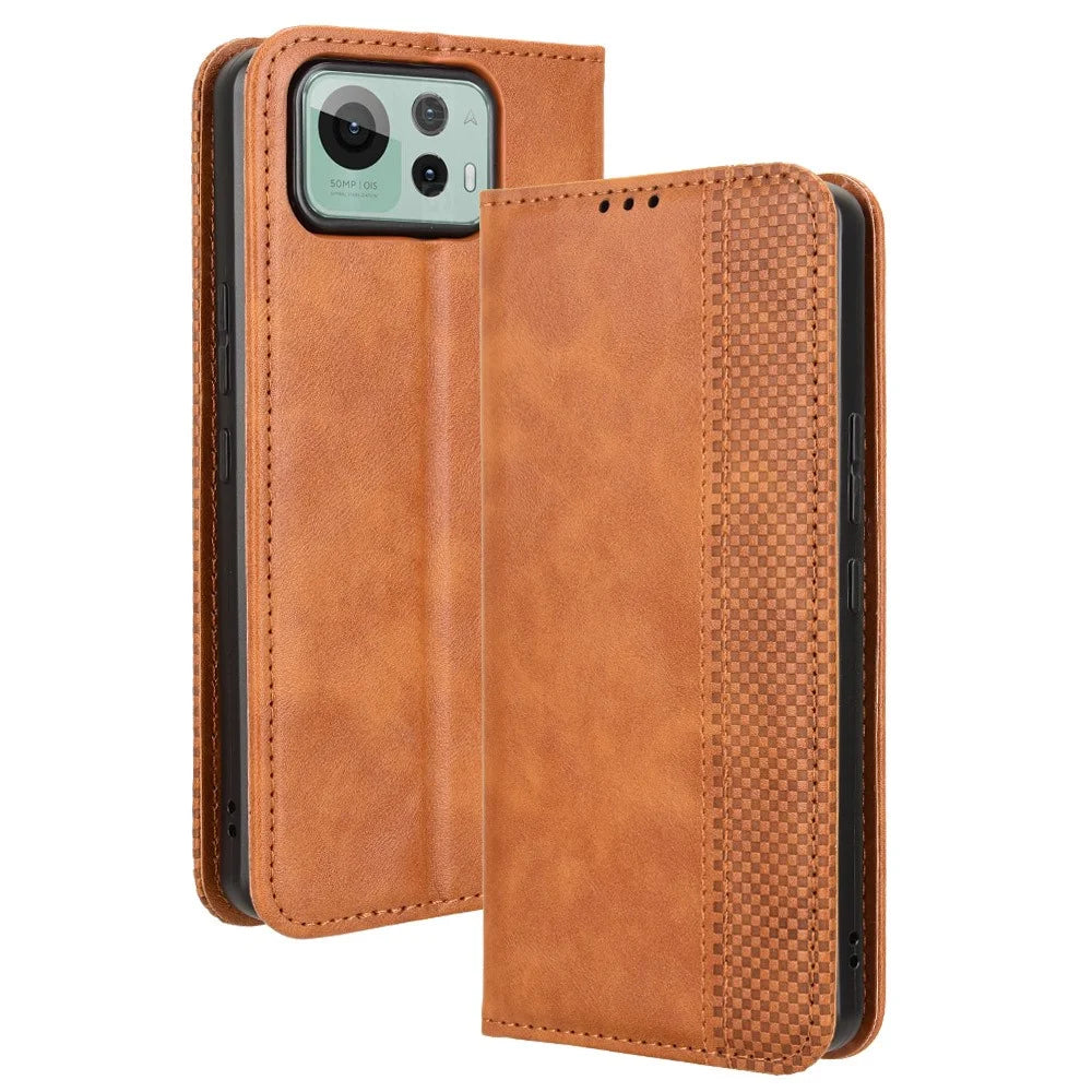For Asus Zenfone 12 Ultra 5G Case Wallet Stand Retro Texture Leather Phone Cover - Brown - 1