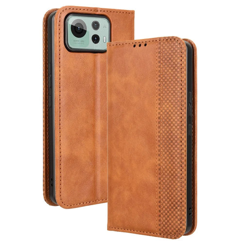 For Asus Zenfone 12 Ultra 5G Case Wallet Stand Retro Texture Leather Phone Cover - Brown - 1