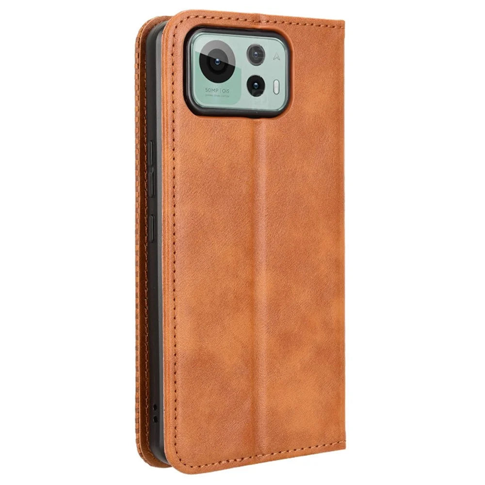 For Asus Zenfone 12 Ultra 5G Case Wallet Stand Retro Texture Leather Phone Cover - Brown - 7