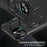 For iPhone 15 Magnetic Case Lens Kickstand PC + TPU Shockproof Phone Cover - Black - 5