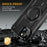 For iPhone 15 Magnetic Case Lens Kickstand PC + TPU Shockproof Phone Cover - Black - 6
