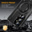 For Samsung Galaxy S25 Magnetic Case Lens Kickstand PC + TPU Shockproof Phone Cover - Black - 4
