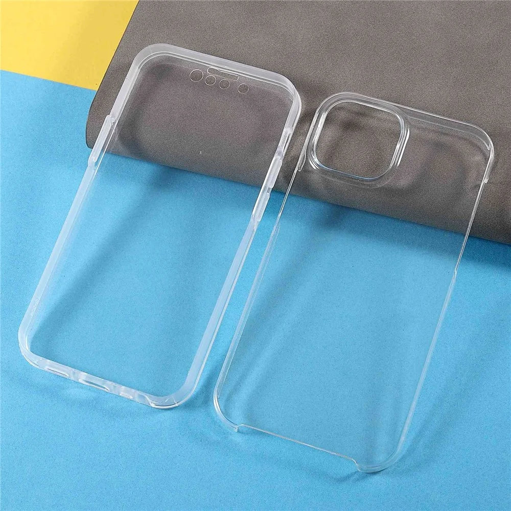 Detachable 2-in-1 Phone Case for iPhone 14, PET Screen Protector + TPU + Acrylic Full Protection Shockproof Cover - 4