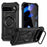For Google Pixel 9 Pro XL Magnetic Case Lens Kickstand PC + TPU Shockproof Phone Cover - Black - 1