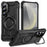 For Samsung Galaxy S25+ Magnetic Case Lens Kickstand PC + TPU Shockproof Phone Cover - Black - 1