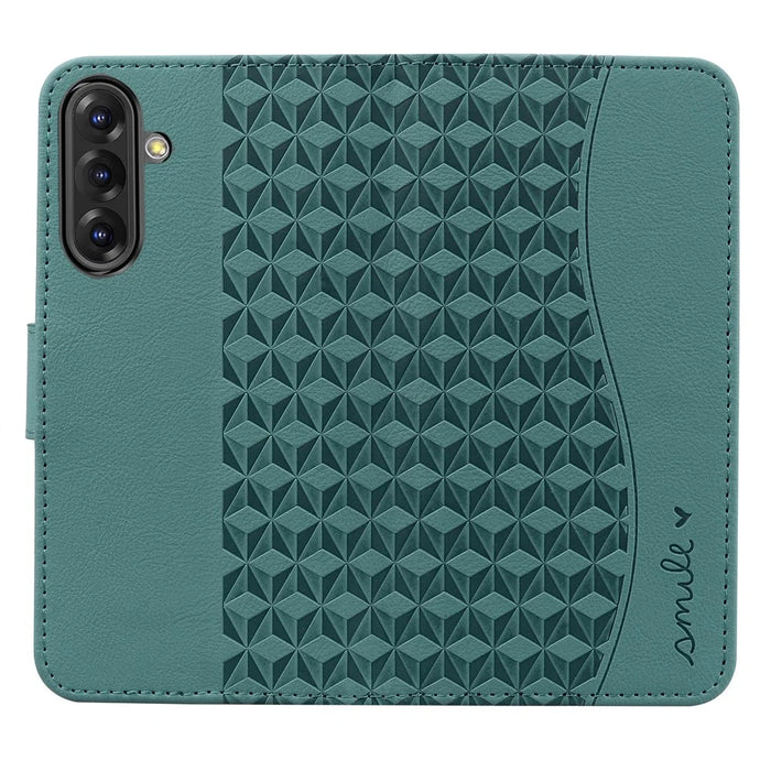For Samsung Galaxy A36 5G Case Rhombus Pattern Leather Wallet Phone Cover - Green - 5