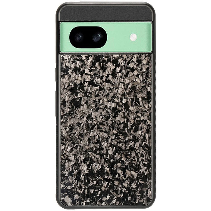 For Google Pixel 8a Case Forged Texture Aramid Fiber + TPU Anti-Slip Phone Cover - Black - 1