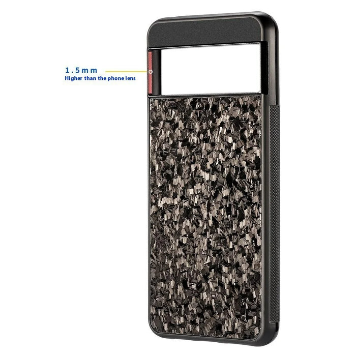 For Google Pixel 8a Case Forged Texture Aramid Fiber + TPU Anti-Slip Phone Cover - Black - 4