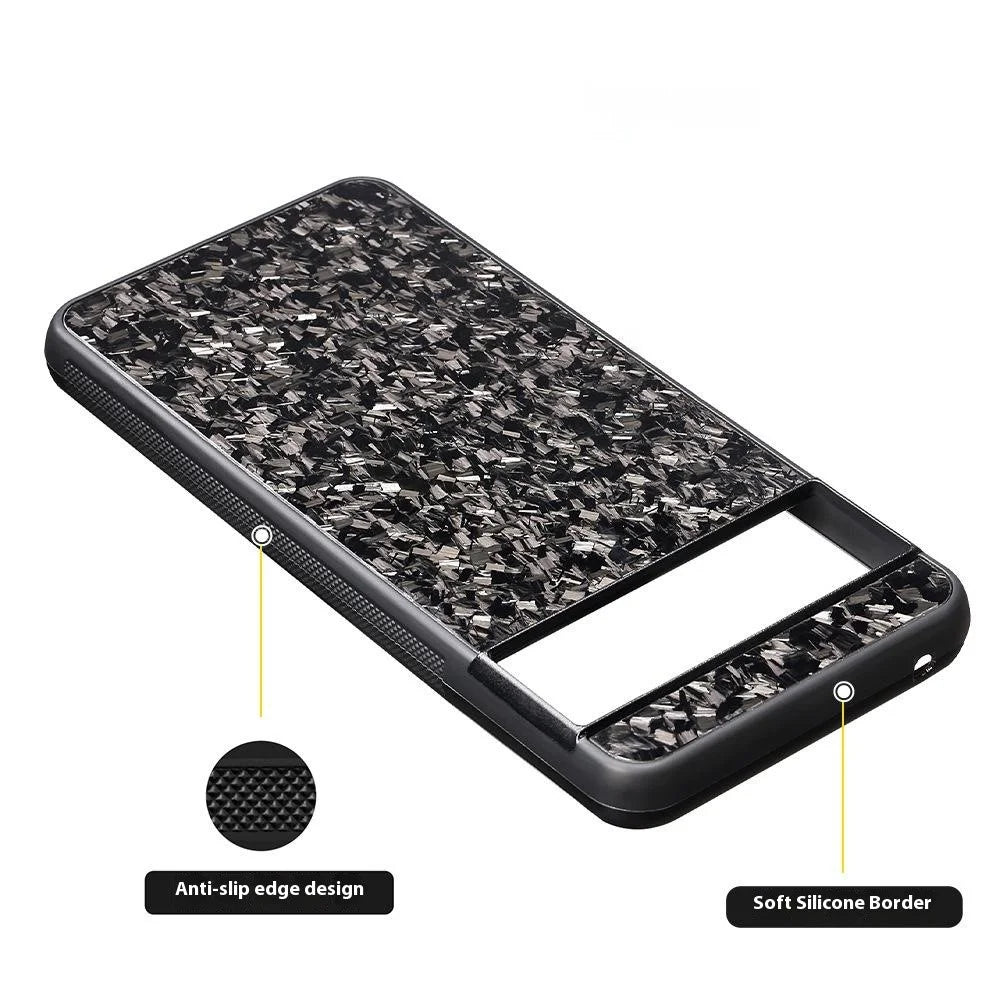 For Google Pixel 8 Pro Case Forged Texture Aramid Fiber + TPU Anti-Slip Phone Cover - Black - 2