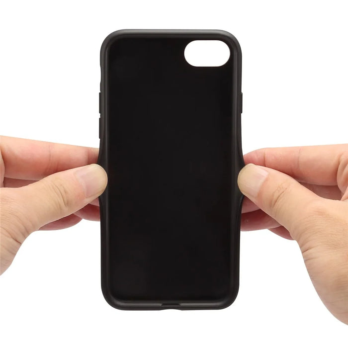 For iPhone 17e / 16e Case PU Leather Coated PC + TPU Phone Back Cover with Dual Card Slots - Black - 3