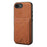 DENIOR For iPhone 17e / 16e Case Card Holder Kickstand Leather + PC + TPU Phone Cover - Brown - 1