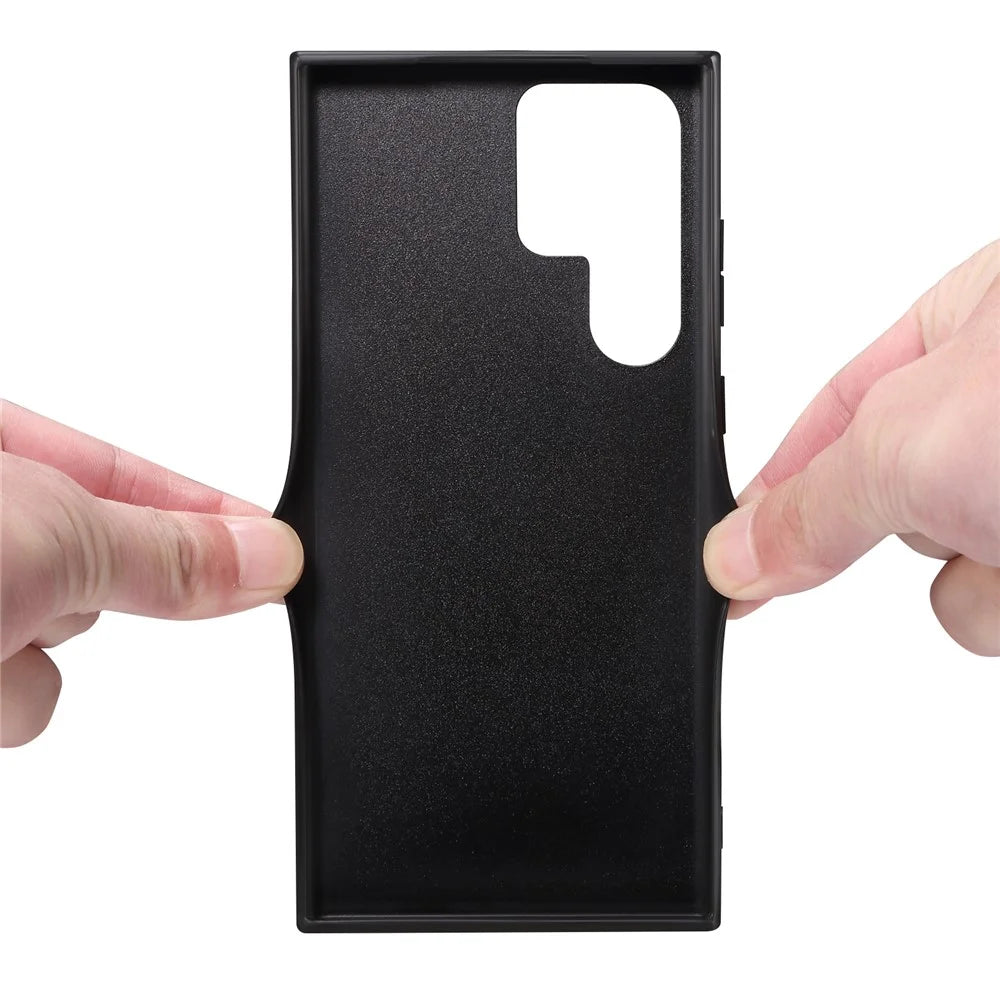 DENIOR For Samsung Galaxy S25 Ultra Case Card Holder Kickstand Leather + PC + TPU Phone Cover - Brown - 7