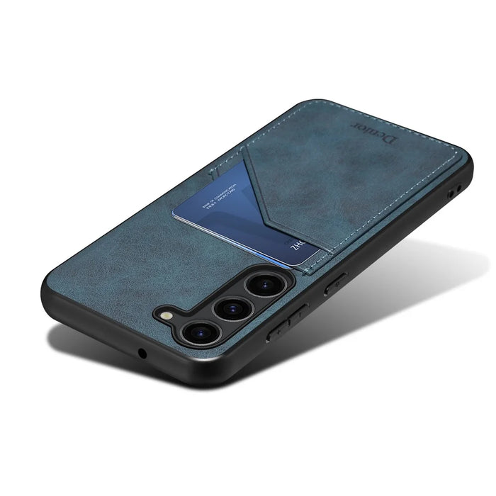 For Samsung Galaxy S25+ Case PU Leather Coated PC + TPU Phone Back Cover with Dual Card Slots - 3