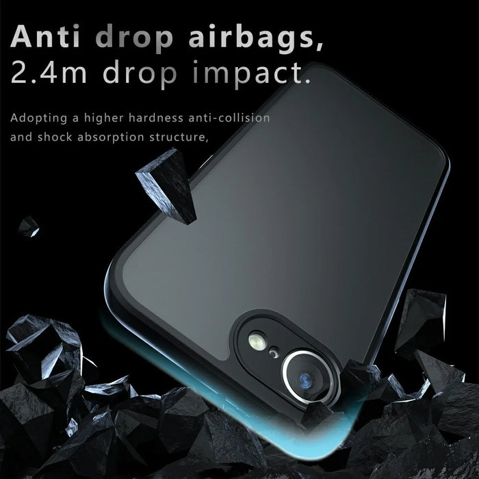 For iPhone 17e / 16e Case Skin-Touch TPU + PC Matte Phone Back Cover, Transparent Black - 3