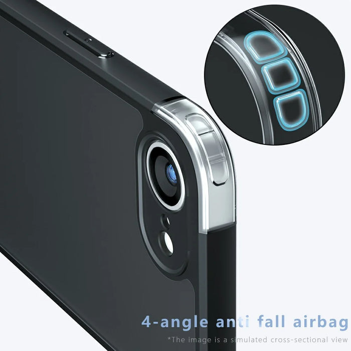 For iPhone 17e / 16e Case Skin-Touch TPU + PC Matte Phone Back Cover, Transparent Black - 4