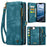 CASEME For iPhone 17e / 16e Phone Cases  008 Leather Cover with Detachable Wallet and Strap - Blue - 1