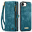 CASEME For iPhone 17e / 16e Phone Cases  008 Leather Cover with Detachable Wallet and Strap - Blue - 2