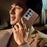 For Samsung Galaxy S23 Ultra Case Anti Drop Textured Waxy PU Leather Coated PC Phone Cover - Black - 6