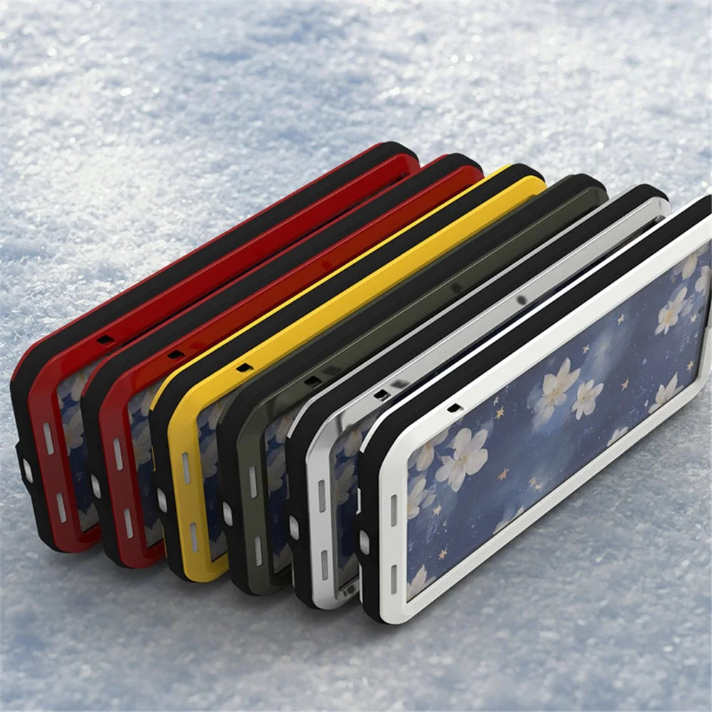 LOVE MEI For Samsung Galaxy S25 Ultra Case with Tempered Glass Film Metal + Silicone Phone Cover - Black - 6