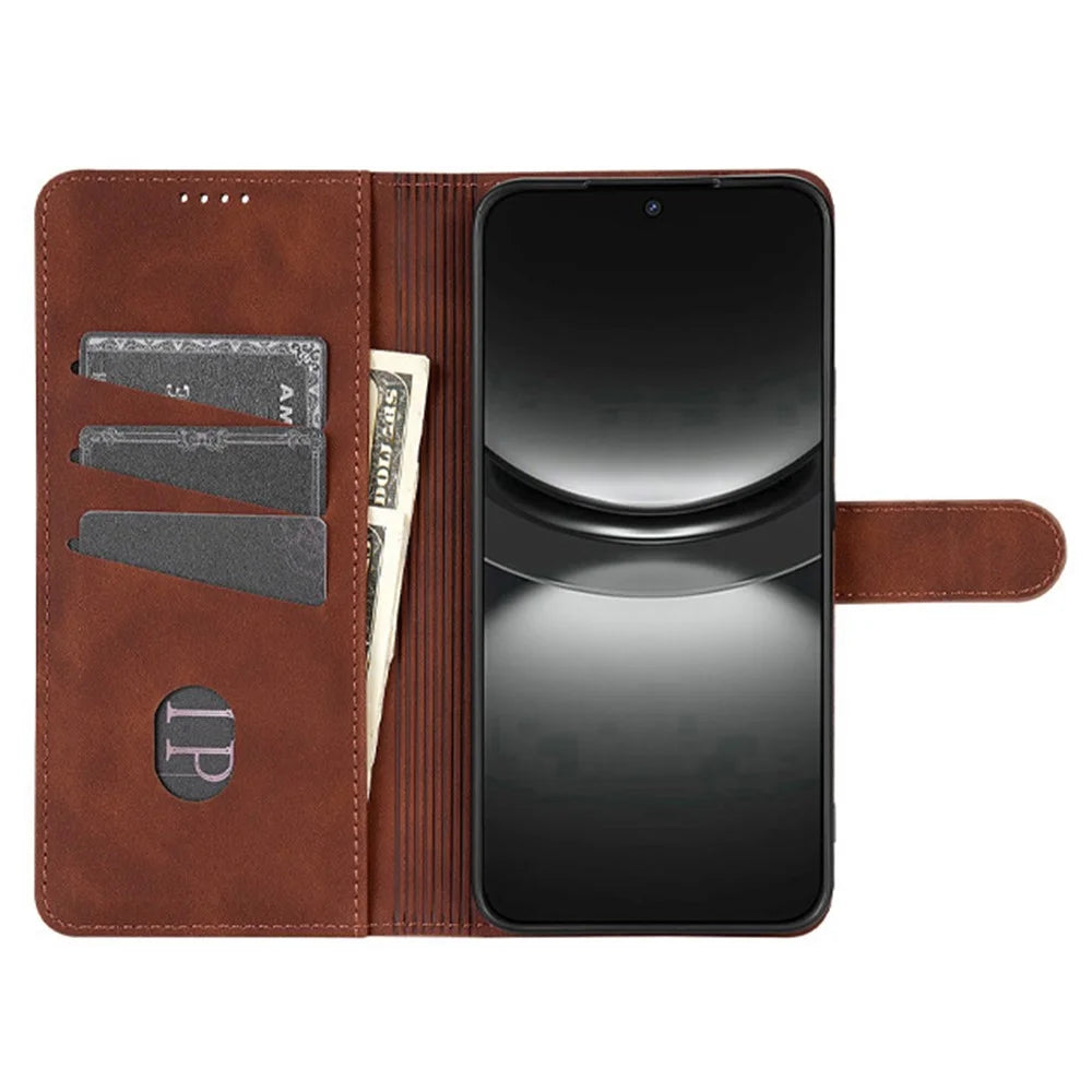 AZNS For iPhone 17e / 16e Case PU Leather Wallet Phone Cover - Brown - 2