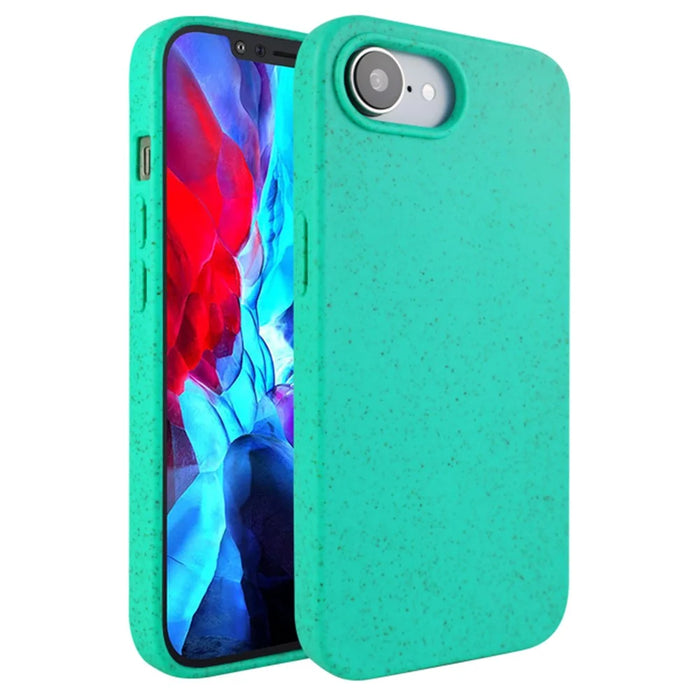 For iPhone 17e / 16e Case Biodegradable Wheat Straw + TPU Matte Phone Cover - Green - 1
