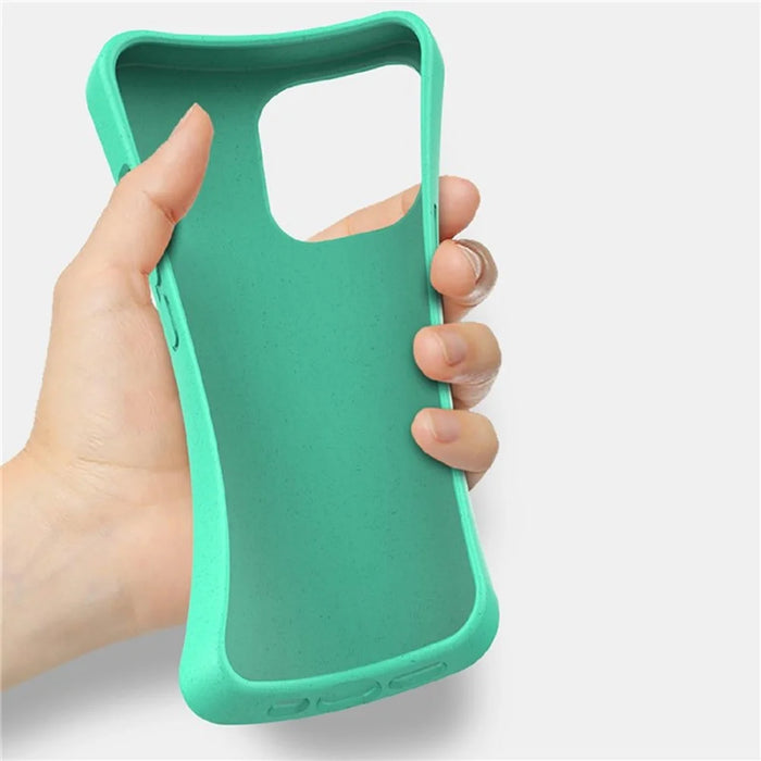For iPhone 17e / 16e Case Biodegradable Wheat Straw + TPU Matte Phone Cover - Green - 3