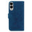 For Samsung Galaxy S25 Edge Case PU Leather Wallet Phone Cover Butterfly Flower Imprint - Blue - 7
