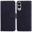 For Samsung Galaxy S25 Edge Case Solid Color Leather Wallet Phone Cover - Black - 1
