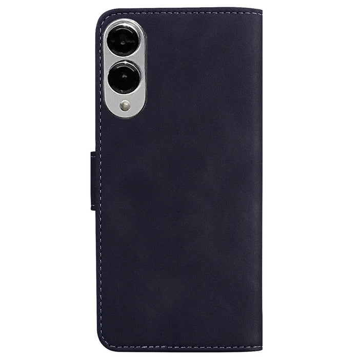 For Samsung Galaxy S25 Edge Case Solid Color Leather Wallet Phone Cover - Black - 7
