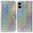 For Samsung Galaxy S25 Edge Stand Case Dazzling Flower Leather Phone Cover - Grey - 1