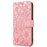 For iPhone 14 Imprinted Flower Pattern PU Leather Phone Cover Stand Shockproof Phone Wallet Case with Strap - Pink - 7