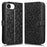 For iPhone 17e / 16e Wallet Case Dot Pattern Imprint PU Leather Phone Cover - Black - 1